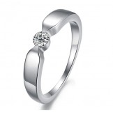 High Quality Platinum Plating Titanium Ring For Lovers With Rhinestone