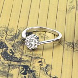 Quality and Quantity Assured Female Platinum Plating Titanium Ring With Rhinestone