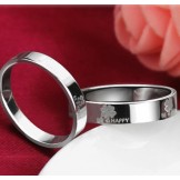 Well-known for Its Fine Quality Clover Shape Platinum Plating Titanium Ring For Lovers 
