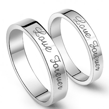 Superior Quality Concise Platinum Plating Titanium Ring For Lovers 