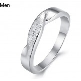 to Have a Long Story Scrub Platinum Plating Titanium Ring For Lovers 