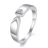 High Quality Platinum Plating Titanium Ring For Lovers With Rhinestone