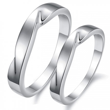 Quality and Quantity Assured Concise Platinum Plating Titanium Ring For Lovers 