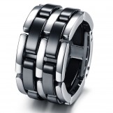 Quality and Quantity Assured Black and White Tungsten Ceramic Ring 