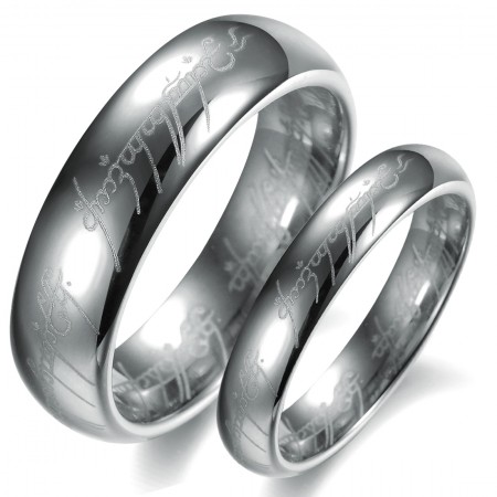 Quality and Quantity Assured Silver Tungsten Ceramic Ring For Lovers 