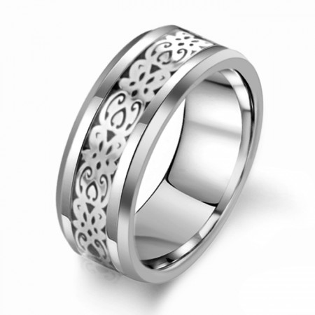 The Queen of Quality Male White Tungsten Ceramic Ring 