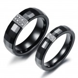 Easy to Use Rhombus Tungsten Ceramic Ring For Lovers