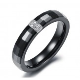 Easy to Use Rhombus Tungsten Ceramic Ring For Lovers