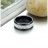 Excellent Quality Black Tungsten Ceramic Ring With Rhinestone