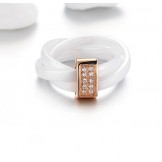 Stable Quality Tricyclic Tungsten Ceramic Ring With Rhinestone