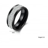 Dependable Performance Black Tungsten Ceramic Ring With Rhinestone