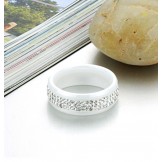 High Quality White Tungsten Ceramic Ring With Rhinestone