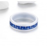 to Have a Long Story Blue Tungsten Ceramic Ring