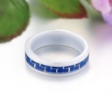 to Have a Long Story Blue Tungsten Ceramic Ring