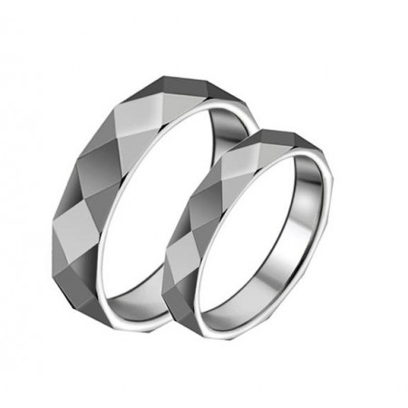 High Quality Geometric Surface
 Tungsten Ceramic Ring For Lovers