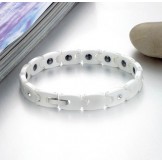 Quality and Quantity Assured White Tungsten Ceramic Bracelet With Rhinestone