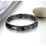 High Quality Black Tungsten Ceramic Bracelet With Rhinestone