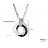 Well-known for Its Fine Quality Black and White Tungsten Ceramic Necklace 