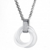 Quality and Quantity Assured White Tungsten Ceramic Necklace 