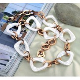 Quality and Quantity Assured Plating Rose Gold Tungsten Ceramic Necklace