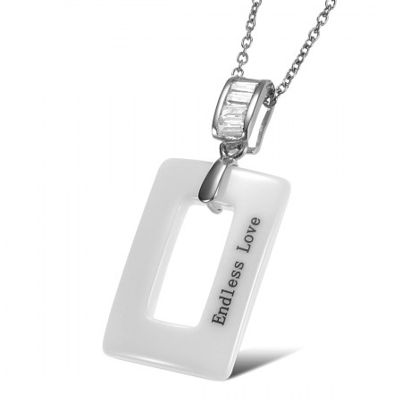 High Quality Female Concise Tungsten Ceramic Necklace 