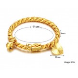 Selling Well all over the World Children 18K Gold-Plated Bangle With Bell