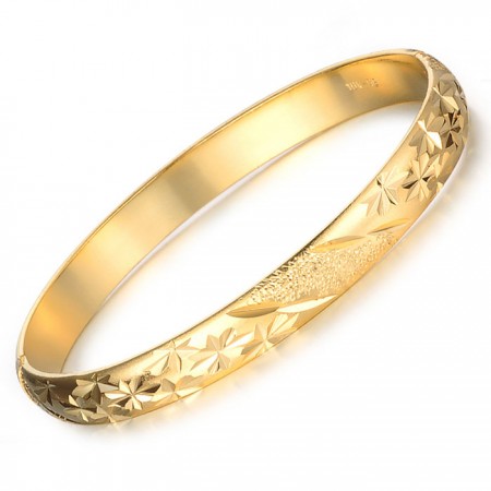 Easy to Use Female Star Pattern 18K Gold-Plated Bangle 