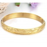 Stable Quality Female Star Pattern 18K Gold-Plated Bangle 