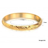 High Quality Female Flower Pattern 18K Gold-Plated Bangle 
