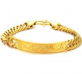 Complete in Specifications Male Dragon Pattern 18K Gold-Plated Bracelet 
