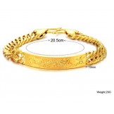 Complete in Specifications Male Dragon Pattern 18K Gold-Plated Bracelet 