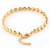 Stable Quality Female Flat Round 18K Gold-Plated Bracelet 