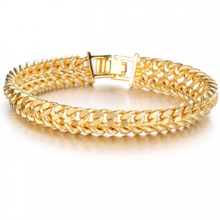 World-wide Renown Male Classic 18K Gold-Plated Bracelet 