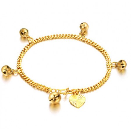 to Have a Long Story Female 18K Gold-Plated Bracelet With Bells