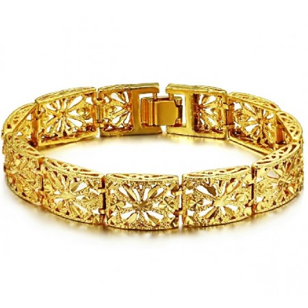 Quality and Quantity Assured Female Hollow 18K Gold-Plated Bracelet 
