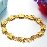 Quality and Quantity Assured Female Flower Shape 18K Gold-Plated Bracelet 