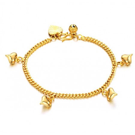 Reliable Reputation Female Sweetheart 18K Gold-Plated Bracelet With Bells