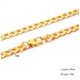 Durable in Use Male Twisted Slices 18K Gold-Plated Necklace