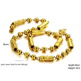 High Quality Male Dragon Pattern 18K Gold-Plated Necklace 
