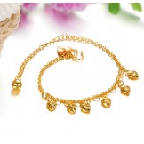 Quality and Quantity Assured Female Sweetheart 18K Gold-Plated Anklet With Bell