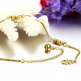 Selling Well all over the World Female Leaf Shape 18K Gold-Plated Anklet 