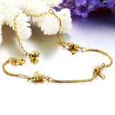Selling Well all over the World Female Leaf Shape 18K Gold-Plated Anklet 
