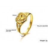 Well-known for Its Fine Quality Female Sweetheart 18K Gold-Plated Ring 