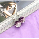 Stable Quality Female Black and White Alloy Earrings With Rhinestone
