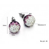 Stable Quality Female Black and White Alloy Earrings With Rhinestone