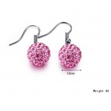 Superior Quality Female Red Alloy Earrings With Rhinestone
