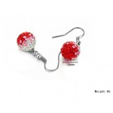 Selling Well all over the World Female Red Alloy Earrings With Rhinestone