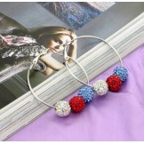 High Quality Female Colourfull Alloy Earrings With Rhinestone