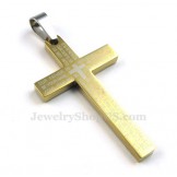 Scripture Titanium Gold Cross Pendant Necklace (Free Chain)