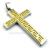 Mens Fashion Titanium Cross Pendant Necklace (Free Chain)